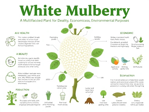 White Mulberry: A Multifaceted Plant for Health Care Beauty, Economics, and Environmental Purposes